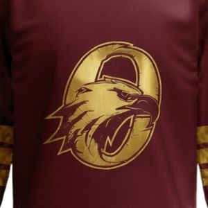 Camiseta Deportiva de Hockey sobre Hielo Sublimada en Color Marrón Dorado para Hombre, Cuello en V, Manga Larga, de Poliéster, para Entrenamiento y Partidos - Product Image 5