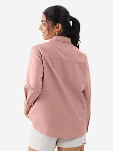 Rosewood Women and Girls Long Sleeve Collared Neck Button Down Regular Fit Cotton <b>Linen</b> Shirts - Product Image 2