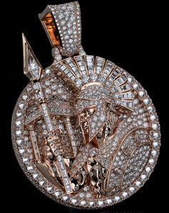 Rose Gold & Rhodium Plated 925 <b>Silver</b> Hip Hop Moissanite <b>Pendant</b> Necklace Round Iced Out Figure Charm <b>for</b> <b>Men</b> Party Jewelry - Product Image 4