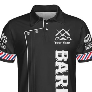 T-shirt décontracté vierge pour coiffeur, personnalisable avec logo, en polyester et coton, pour hommes, idéal pour salon de coiffure - Product Image 6