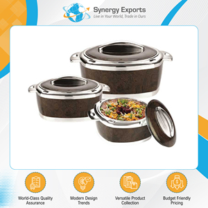 Direct Factory Supply Top Selling 3 Pcs Casserole <b>Set</b> with <b>Pot</b> Covers for Cooking, Serving & Storage from India at Least Price - Product Image 2