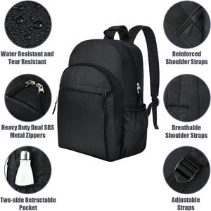 Fletcher Casual Sports <b>Backpack</b> <b>Black</b> Blue Panelled Nylon Waterproof Zipper Closure Lightweight Unisex Daily Use 18L Animal - Product Image 6