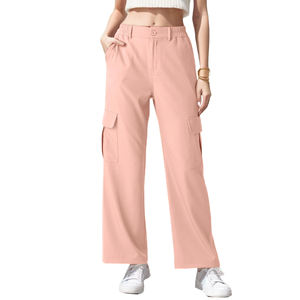 Pantalones de mezclilla de algodón transpirables de cintura alta clásicos con bolsillos y pierna ancha para mujer 2026 - Product Image 4