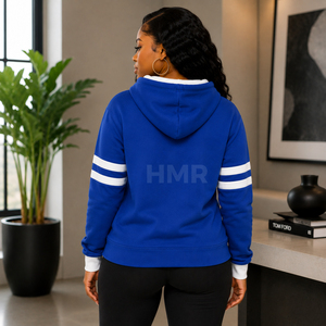 เสื้อฮู้ด HMR Sorority Sisterhood สีน้ำเงินขาว ทรงปกติ ผ้าฝ้าย มีกระเป๋า สวมใส่สบายๆ สำหรับฤดูใบไม้ร่วง - Product Image 4