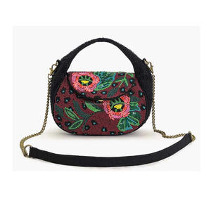 กระเป๋าสะพายไหล่ผ้าคอตตอนสไตล์โบโฮสำหรับผู้หญิงสไตล์อินเดียกระเป๋าถือลูกปัดสำหรับงานราตรีงานช้อปปิ้งงานปาร์ตี้ - Product Image 1