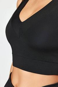 Soutien-gorge de sport compressif personnalisé pour l'entraînement athlétique, respirant, en Spandex/Polyester, haute élasticité, encolure en V, pour femmes - Product Image 6