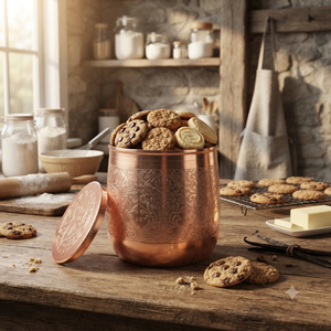Handcrafted Engraved Copper Storage <b>Jar</b> with Lid Airtight Kitchen Canister Tea Coffee Sugar <b>Cookie</b> Container Wholesale OEM - Product Image 6