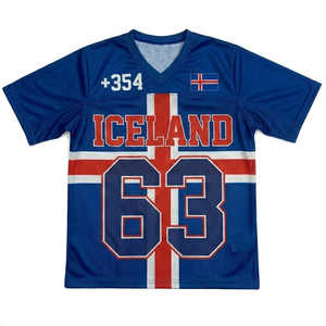 เสื้อฮอกกี้น้ำแข็งไอซ์แลนด์ แบบยูนิเซ็กซ์ คอวี แขนสั้น ผ้าตาข่ายระบายอากาศ สำหรับผู้ใหญ่ สไตล์อเมริกัน ใส่ได้ทุกฤดู - Product Image 3