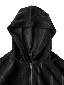 Sudadera con capucha de algodón texturizado para hombre, con cremallera completa, estilo oversize, para streetwear, suministro directo de fábrica, sudadera pesada para hombre - Product Image 5