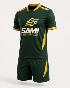 ชุดเสื้อฟุตบอลสีเขียวแขนสั้นพร้อมกางเกงขาสั้น ชุดกีฬาฟุตบอลชาย ระบายเหงื่อได้ดี พิมพ์ลายแบบซับลิเมชั่น - Product Image 4