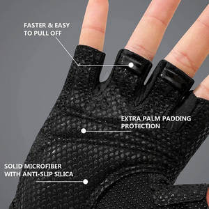 Guantes de gimnasio con acolchado suave y material absorbente de sudor, con soporte ajustable para la muñeca y ajuste fácil. - Product Image 4