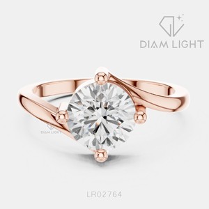 Bague de mariage en or blanc 14 carats avec diamant de laboratoire certifié IGI, taille ronde 1,23 carat, bijou raffiné, cadeau pour fiançailles, mariage ou anniversaire - Product Image 3