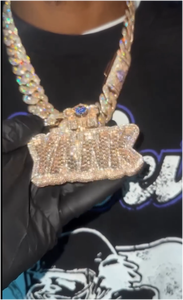 Colgante Personalizado con Letra del Nombre en Moissanita VVS, Estilo Hip Hop, con Diamantes Incrustados, Cadena con Inicial, Joyería Fina - Product Image 5