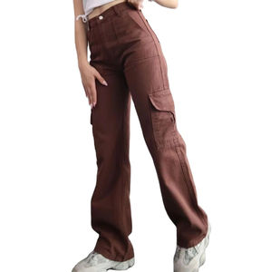 Jeans cargo oversize à prix réduit pour femmes, jeans baggy en gros, jeans baggy style hip-hop entièrement personnalisables pour femmes - Product Image 3