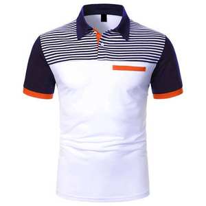 Polo à manches courtes pour homme, design tendance, couleur contrastée, qualité supérieure, coton respirant, streetwear été 2024, 220g - Product Image 3