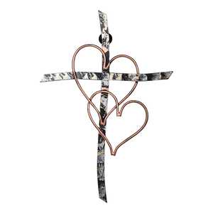 Cruz de Corazón Rústica de Hierro para Colgar en la Pared, Decoración Tallada a Mano, Directo de Fábrica de Moradabad, Artículos Metálicos Artísticos para Navidad y Año Nuevo - Product Image 4