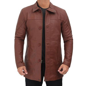 Customizable <b>Men</b>’s <b>Leather</b> Coat Long Sleeve Winter Trench With Fur Collar Plus Size <b>Leather</b> Coat Premium Material Comfortable - Product Image 4
