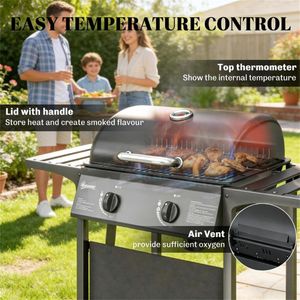 เตาบาร์บีคิวแก๊สสีดำสำหรับใช้งานกลางแจ้ง - Product Image 4
