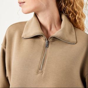 Conjunto de chándal de alta calidad para mujer, jersey con media cremallera, sudadera y pantalones para correr, venta al por mayor, ropa de marca privada OEM para mujer - Product Image 4