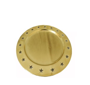 Luxury Handmade Metal Charger Plate Eco-Friendly Minimalist Dinnerware Handpainted Serving <b>Platter</b> Pack Design Schools WholesalE - Product Image 1