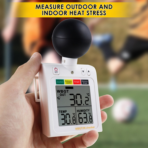 Medidor Portátil del Índice de Calor WBGT, Monitor Digital del Estrés por Calor con Bola Negra de ABS y Correa para el Brazo, para Pruebas de Seguridad en Trabajos al Aire Libre - Product Image 6
