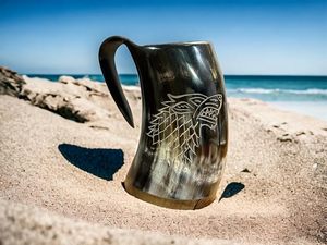 Expédition directe, cornes à boire vikings originales, artisanales et durables, mug à bière viking, cadeau d'entreprise unique d'inspiration médiévale - Product Image 3