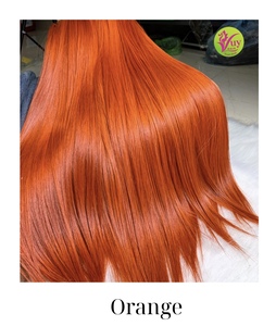Precio de Fábrica Extensiones de Cabello Humano Virgen Vietnamita 100% Natural Doble Trama Liso Color Naranja Tejido a Máquina Doble - Product Image 4
