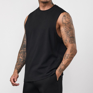 Custom Hot Sales New Arrivals Polyester/Cotton Breathable Knitted Customized Color Unisex Gym <b>Vest</b> Tank Top Men Plus Size - Product Image 1