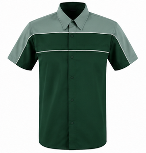 เสื้อเชิ้ตแขนสั้นผู้ชายลำลอง คอปกป๊อปลินบล็อกสี ใส่ได้ในฤดูร้อน - Product Image 5