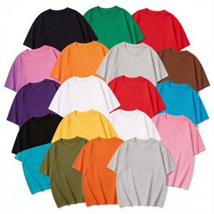 Camiseta de algodón 100% personalizada, oversize, de manga corta, cuello redondo, holgada, con impresión de logotipo personalizado. - Product Image 1