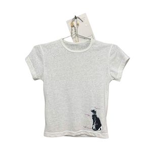 T-shirt pour femme à manches courtes, imprimé numérique, en tissu élastique respirant et lavable, motif chat élégant, commande par contrat, ODM - Product Image 2