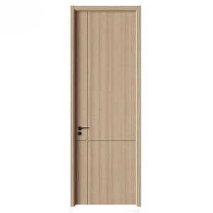 Porte intérieure moderne sur mesure en placage de teck et noyer brun, en MDF, pour chambre à coucher, avec quincaillerie complète, pour projets résidentiels - Product Image 2