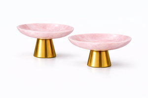 Hermosos Tazones Decorativos de Resina Verde con Base Dorada, Decoración Elegante para el Hogar, Centro de Mesa para Comedor, Tazones de Resina de Lujo - Product Image 6