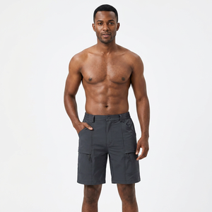 Pantalones Cortos Cargo de Color Sólido para Hombre, Cintura Media, Cierre de Botones, Secado Rápido, Estilo Bermuda con Múltiples Bolsillos, Ropa Casual - Product Image 4
