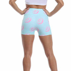Shorts de yoga pour femmes avec logo personnalisé, OEM, tissu polyester extensible, taille haute, shorts de fitness et d'entraînement, fabricant et fournisseur - Product Image 3