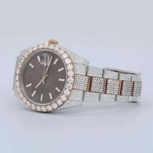 Nouvelle montre tendance en acier inoxydable avec cadran en cristal de saphir et quartz glacé, diamant Moissanite VVS1, style Hip-Hop, vente en gros directe usine - Product Image 3