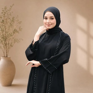 Abaya de qualité supérieure, robe islamique longue et modeste à manches longues, coupe ample, pour femmes musulmanes, à porter au quotidien et pour les occasions formelles, en vente. - Product Image 3