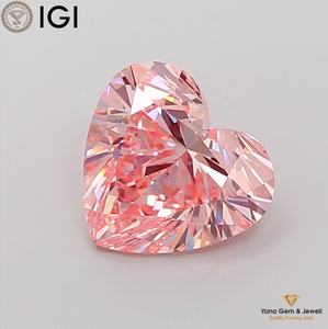 เพชรสีชมพูสดใสระดับ VS1 รูปหัวใจ น้ำหนัก 5.00 กะรัต ผลิตในห้องปฏิบัติการ พร้อมใบรับรอง IGI สำหรับจี้เครื่องประดับสุดหรู - Product Image 1