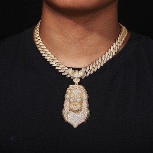 Christ Face Pendant 925 Silver Gold Plated Moissanite Inlay Hiphop Men's Religious Charm Everyday Wear Pendant Christian Jewelry - Product Image 3