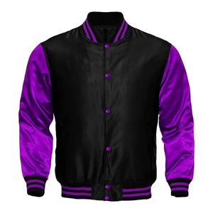 Chaqueta Varsity de Satén Transpirable de Alta Calidad, Personalizada, con Capucha, Impermeable, de Secado Rápido, Estilo Vintage, para Hombre, Precio al por Mayor - Product Image 3