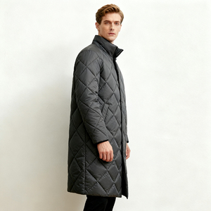 Neohope Vintage Long High Quality Black Polyester Men's Winter Coats 360g <b>Waterproof</b> Breathable Print Zipper <b>Warm</b> Hooded Plus - Product Image 5