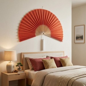<b>Large</b> Bamboo <b>Wall</b> Fan Handmade Woven Fan <b>Wall</b> Hanging <b>Decor</b> Rustic Boho Home Decoration Bedroom Living Room Hotel Resort <b>Wall</b> - Product Image 1