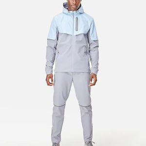 Premium Nylon Windbreaker <b>Set</b> With Hood Custom Wholesale Factory Supplier USA Lightweight Casual Autumn Outdoor Jacket Pants Out - Product Image 1
