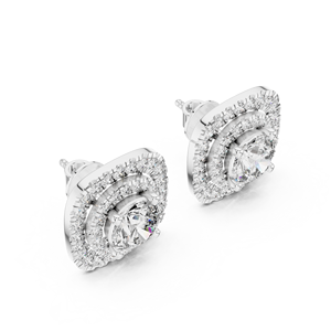 Boucles d'oreilles en diamant de laboratoire taille brillant rond de 3,89 carats, certifiées IGI, couleur E, en or 18 carats, bijoux synthétiques tendance pour femmes - Product Image 4
