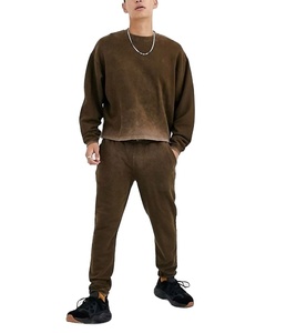 Ensemble de survêtements vintage pour hommes, personnalisé par le fabricant, en molleton épais délavé à l'acide, imprimé, respirant, pour l'hiver - Product Image 1