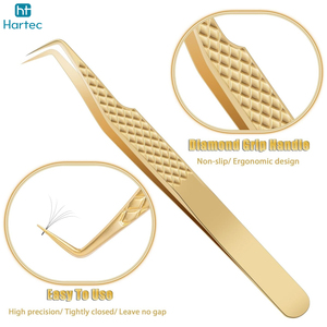 Precision Stainless Steel Gold Eyelash Tweezers Wholesale 7-Piece Set Volume & Classic Lash Extension Supplies Beauty <b>Tools</b> Kits - Product Image 3