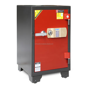 Mini-coffres-forts WELKO S820 E avec serrure électronique numérique, coffre-fort domestique noir rouge en acier inoxydable ignifuge - Product Image 3