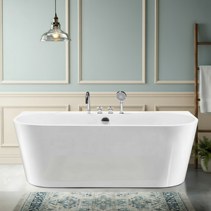 Salle de bain moderne Firefly au design minimaliste, mur élégant, baignoire intégrée - Product Image 1