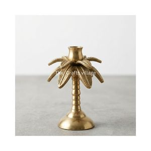 Luxury Brass Palm Tree <b>Candle</b> Holder Decorative Tabletop Tealight Stand Handmade Metal <b>Candle</b> Stand Home Decor Gift Centerpiece - Product Image 1