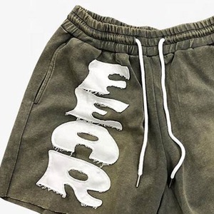 Pantalones Cortos de Algodón French Terry con Bordado Desgastado, Diseño de Última Moda, Alta Calidad, Hechos a Medida, MOQ Bajo, Pantalones Cortos Desgastados para Hombre - Product Image 5